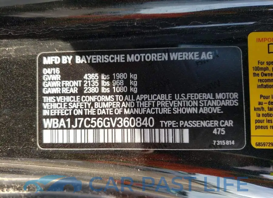 WBA1J7C56GV360840# 10