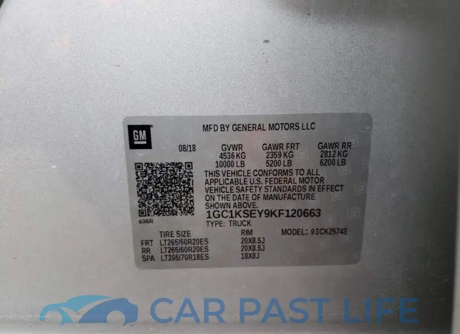 1GC1KSEY9KF120663# 10