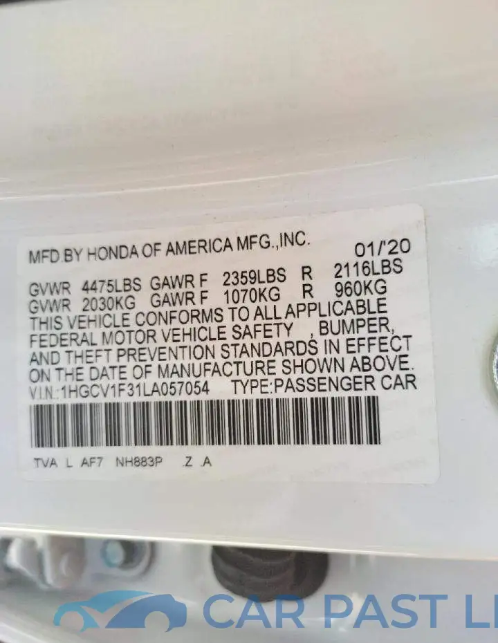 1HGCV1F31LA057054# 10