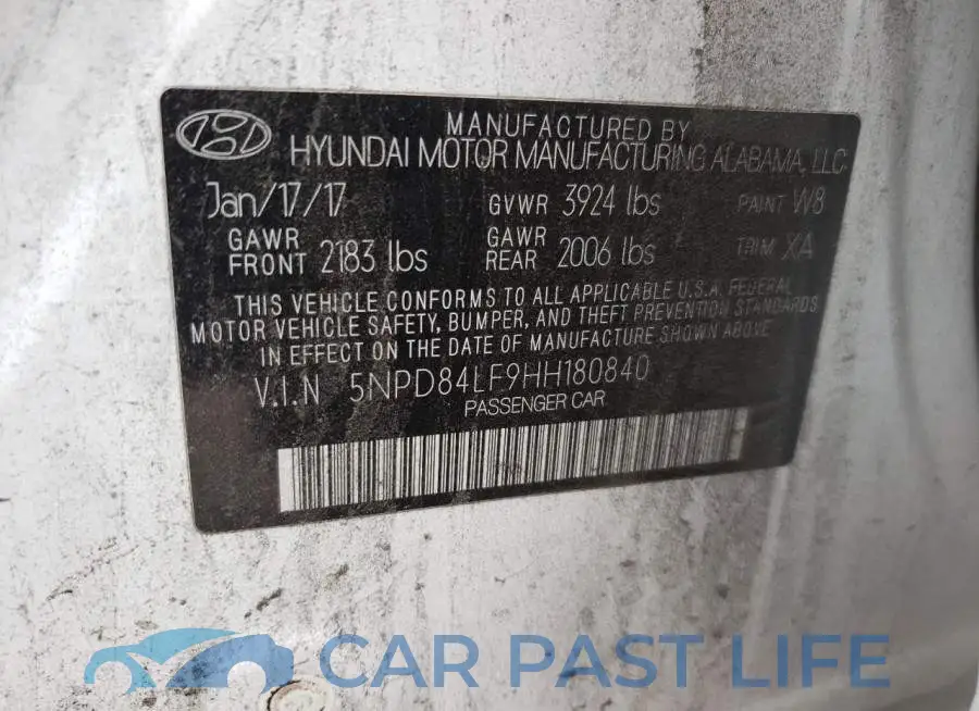 5NPD84LF9HH180840# 10