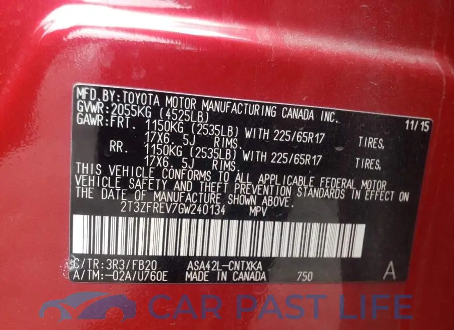 2T3ZFREV7GW240134# 10