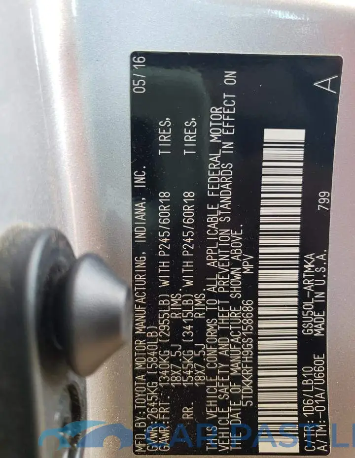 5TDKKRFH9GS158686# 10