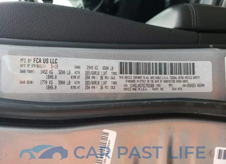 1C4RDJAG7KC755368# 10