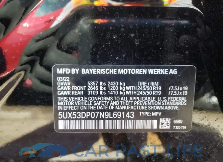 5UX53DP07N9L69143# 10