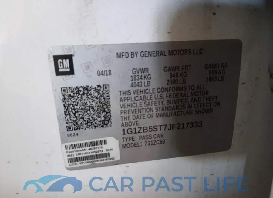 1G1ZB5ST7JF217333# 10