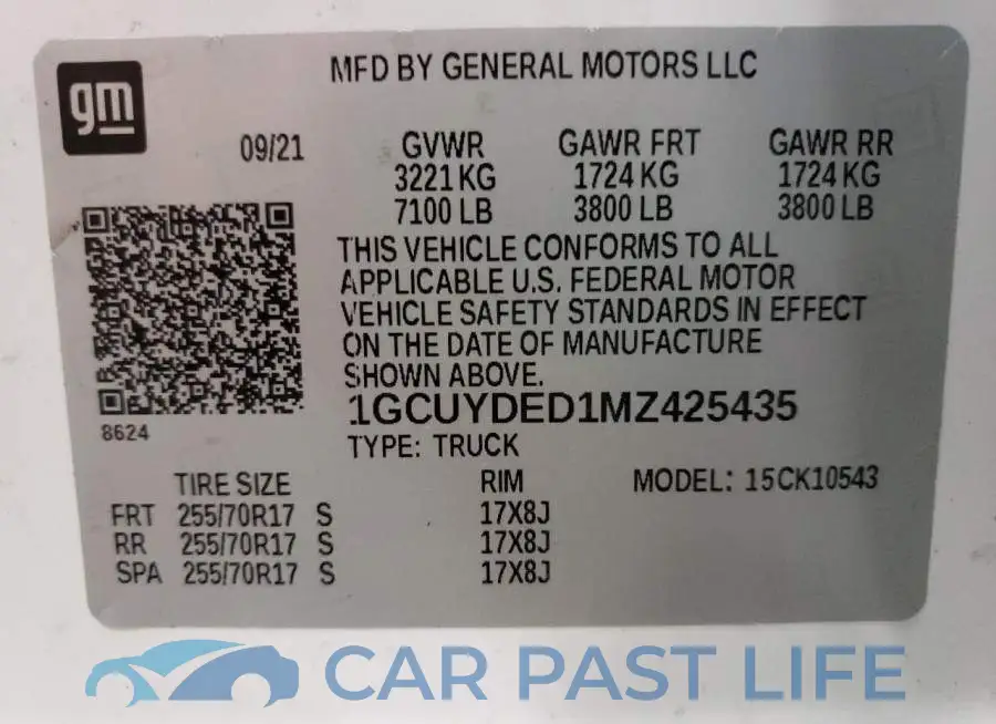 1GCUYDED1MZ425435# 10