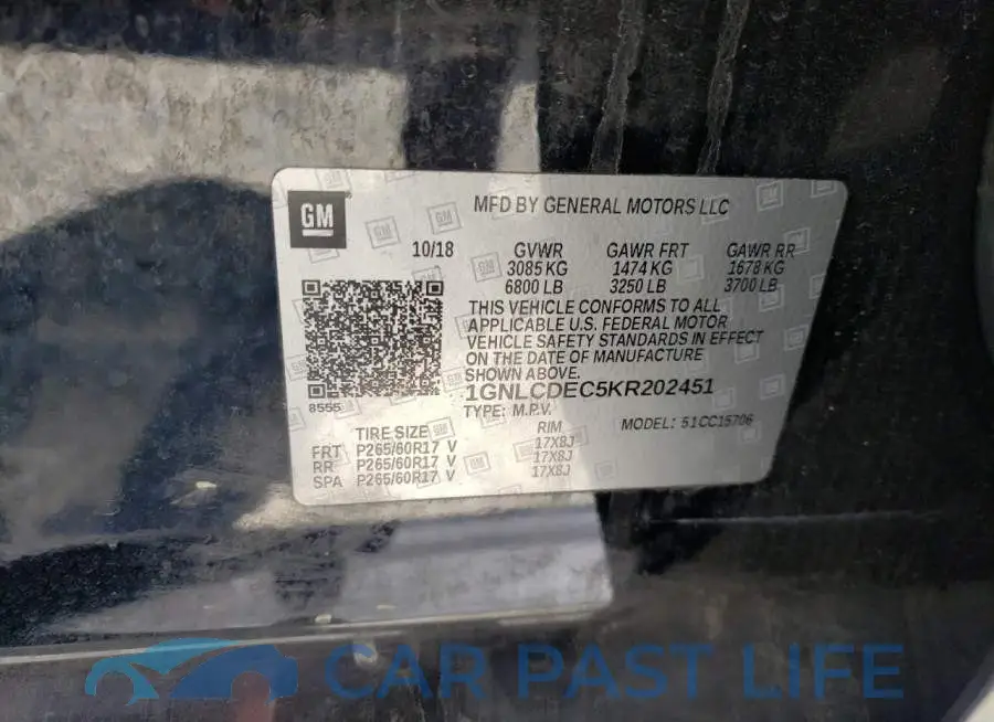 1GNLCDEC5KR202451# 10