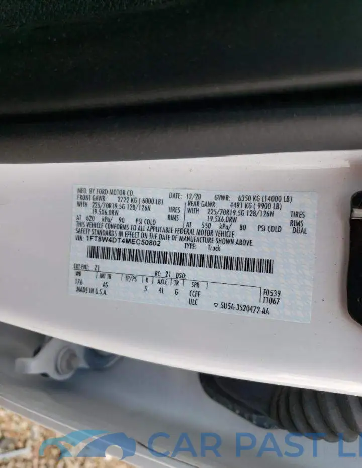 1FT8W4DT4MEC50802# 10