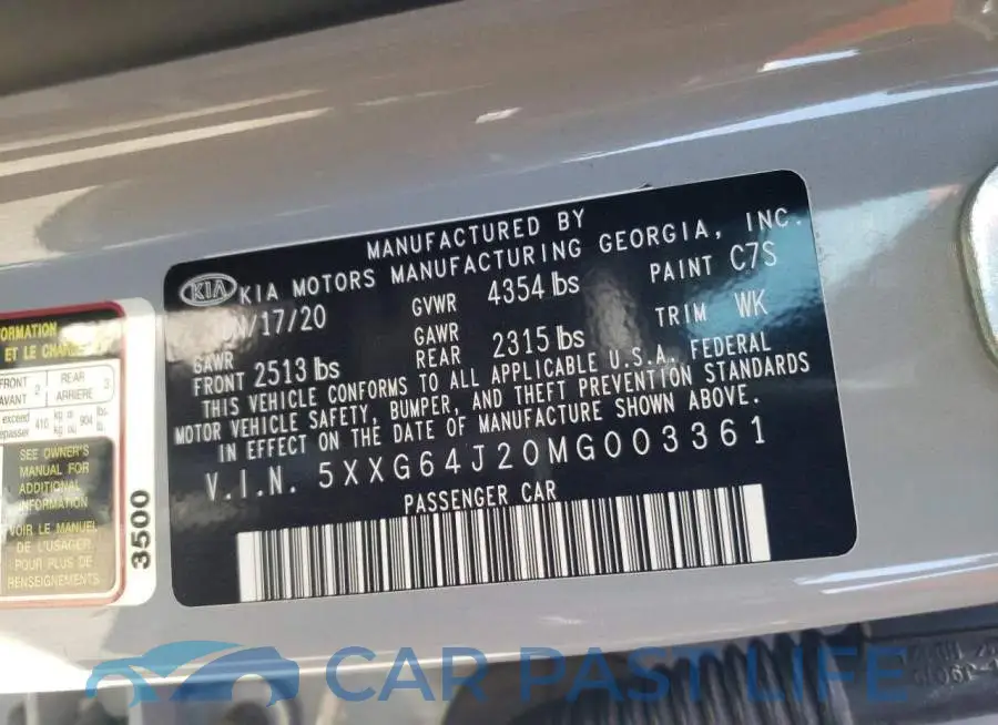 5XXG64J20MG003361# 10