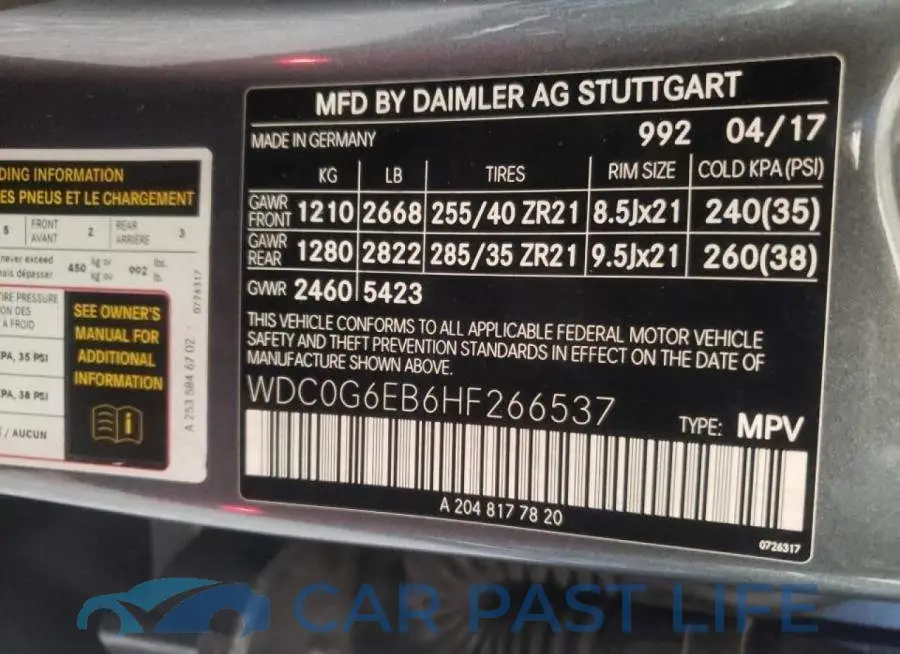 WDC0G6EB6HF266537# 10