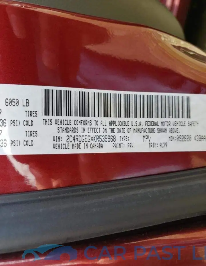 2C4RDGEGXKR535968# 10