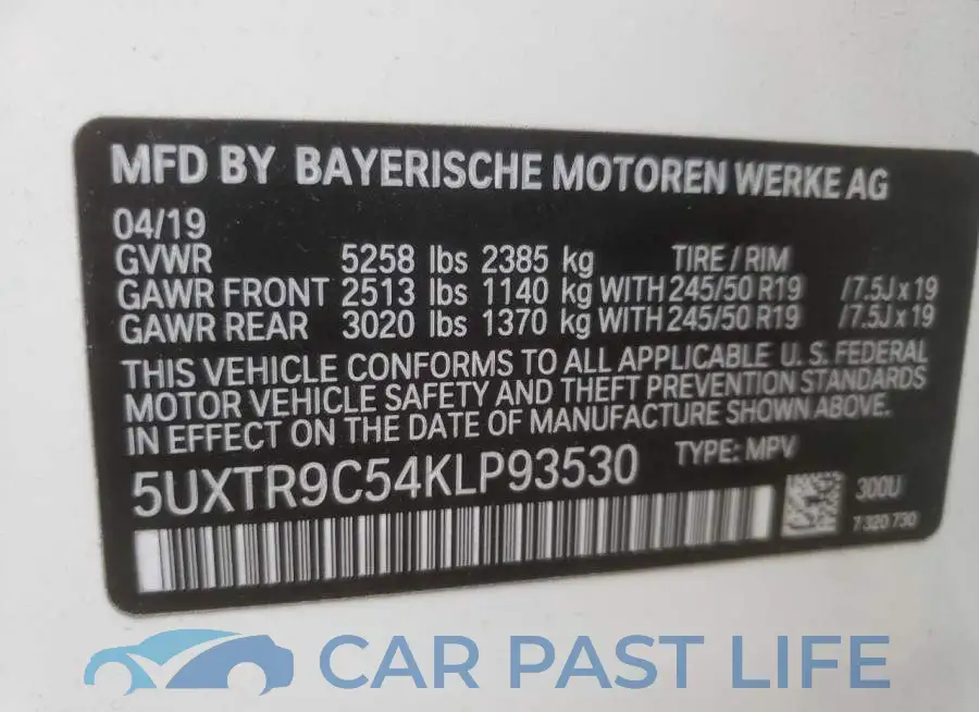 5UXTR9C54KLP93530# 10
