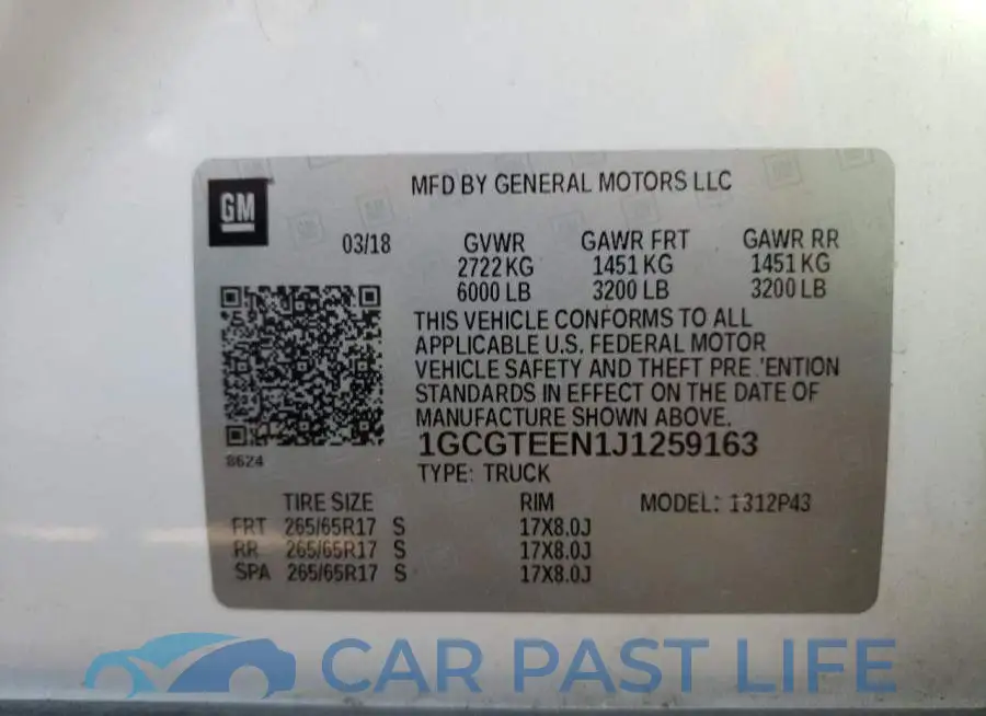 1GCGTEEN1J1259163# 10