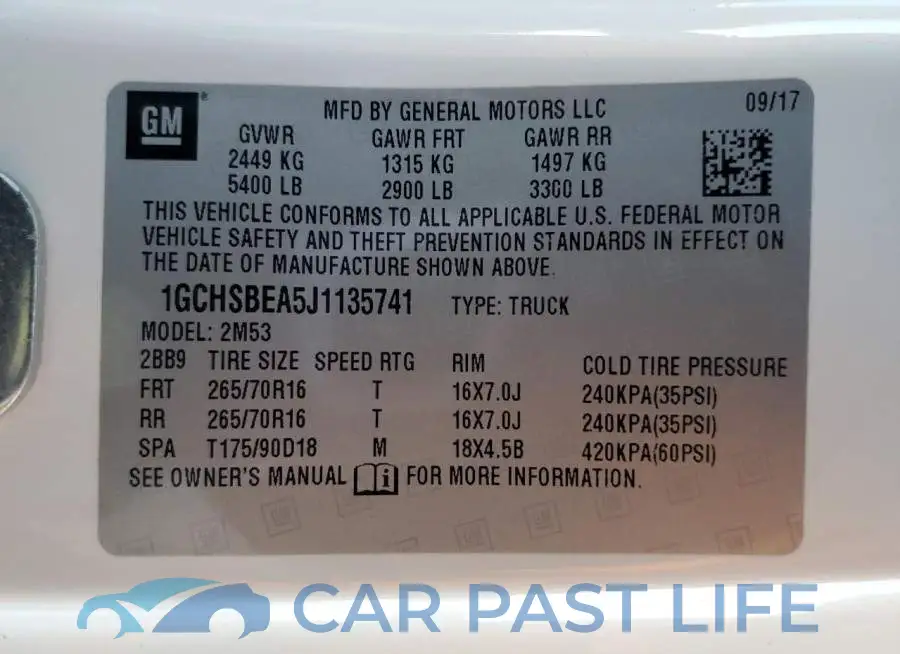 1GCHSBEA5J1135741# 10