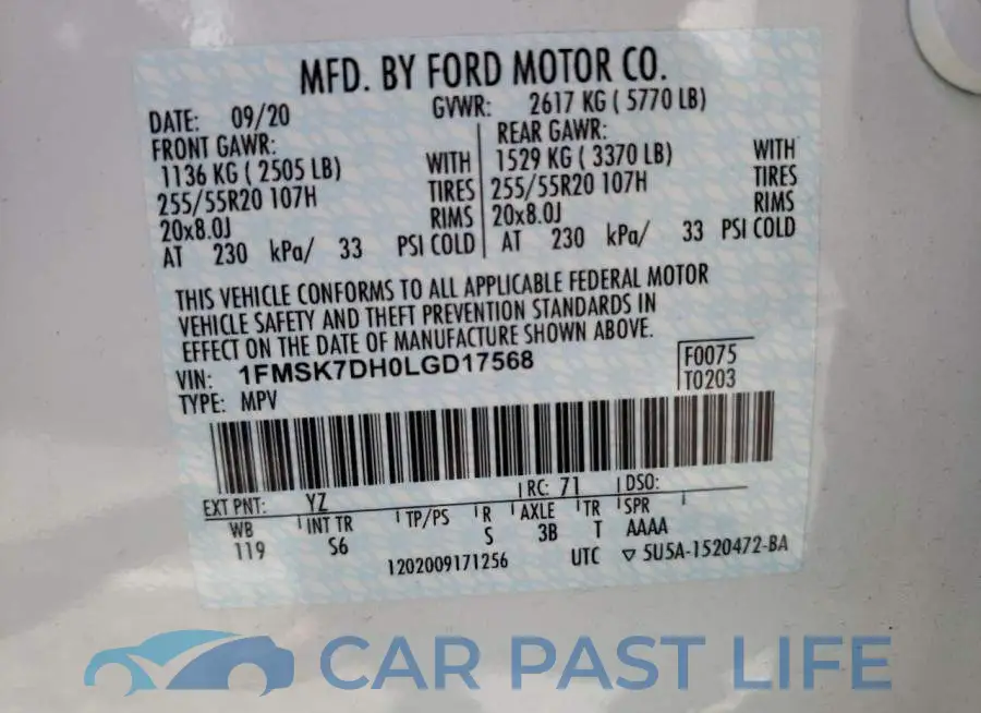 1FMSK7DH0LGD17568# 10