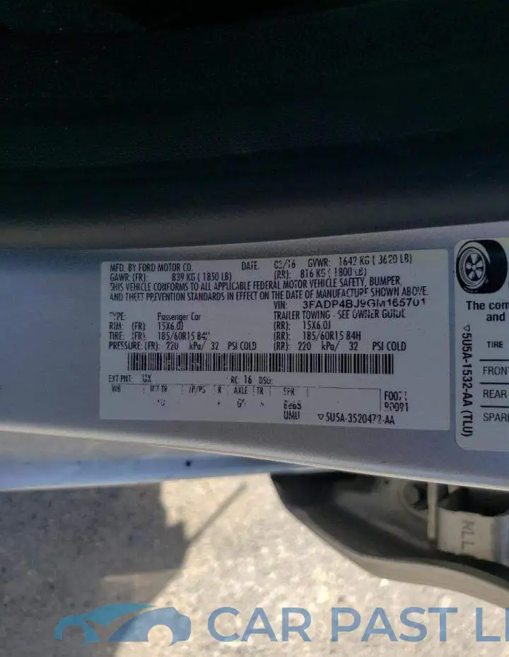 3FADP4BJ9GM165701# 10