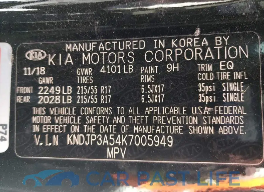 KNDJP3A54K7005949# 10