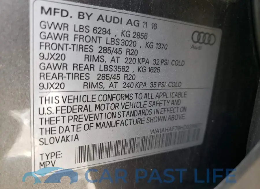 WA1AHAF79HD038607# 10