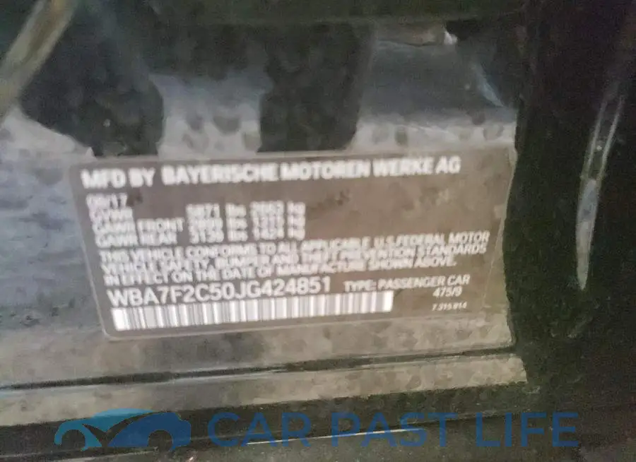 WBA7F2C50JG424851# 10