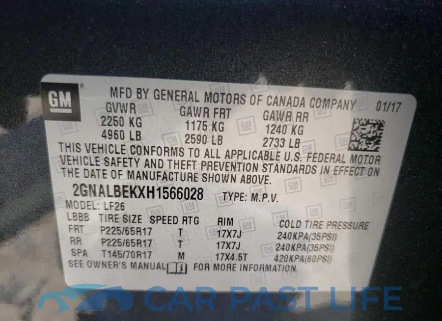 2GNALBEKXH1566028# 10