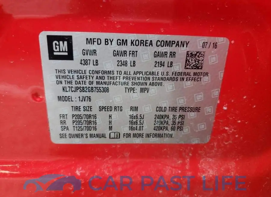 KL7CJPSB2GB755308# 10