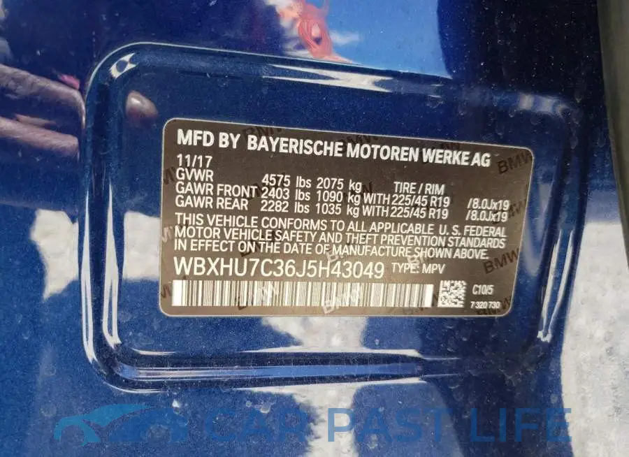 WBXHU7C36J5H43049# 10