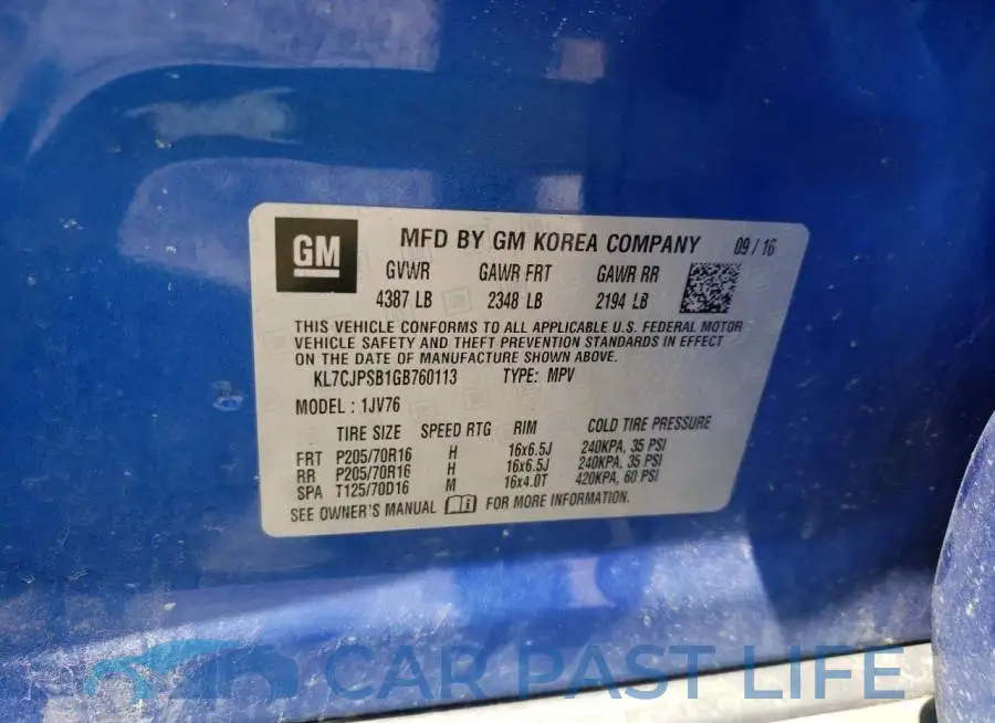 KL7CJPSB1GB760113# 10