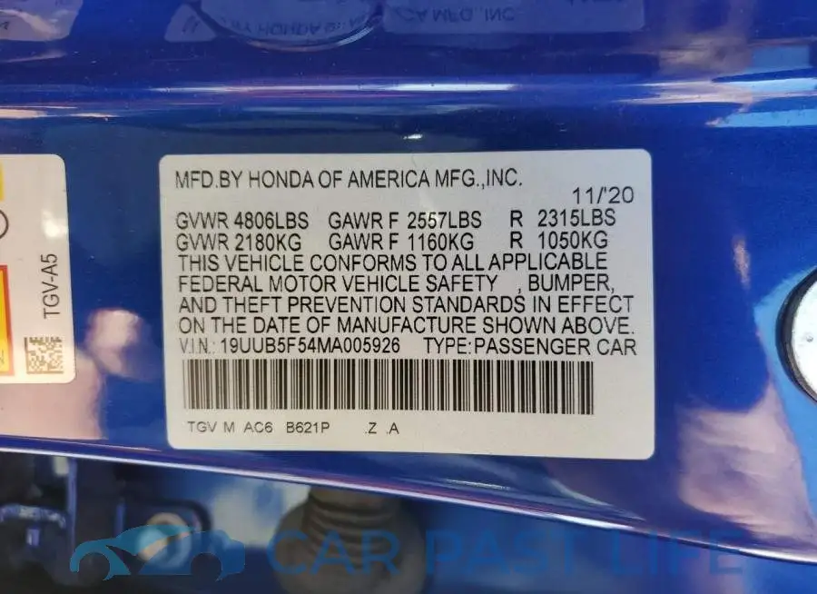 19UUB5F54MA005926# 10