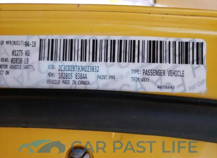2C3CDZBT0JH168851# 10
