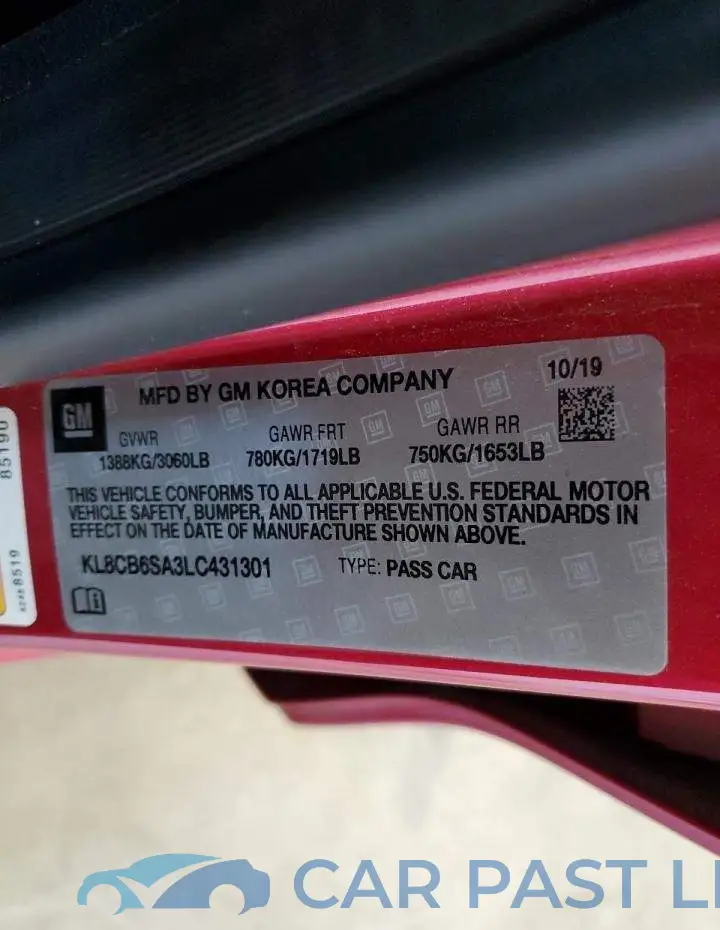KL8CB6SA3LC431301# 10