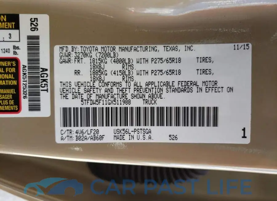 5TFDW5F11GX511988# 10