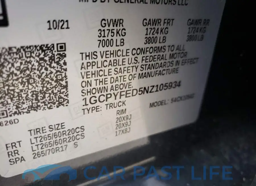 1GCPYFED5NZ105934# 10