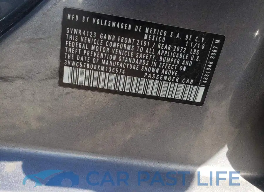 3VWC57BU8KM136574# 10