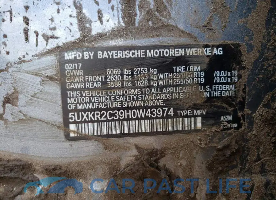 5UXKR2C39H0W43974# 10