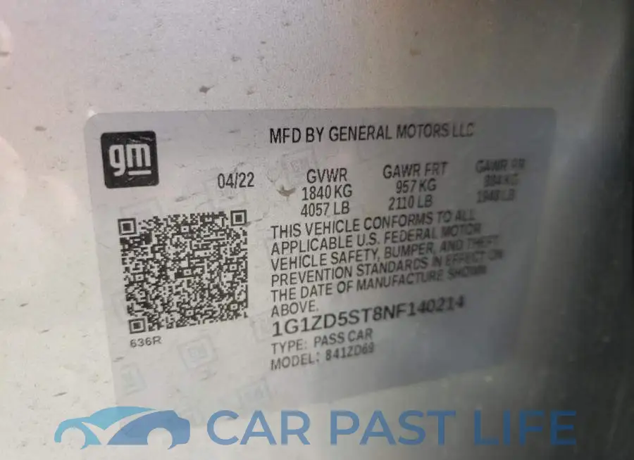 1G1ZD5ST8NF140214# 10