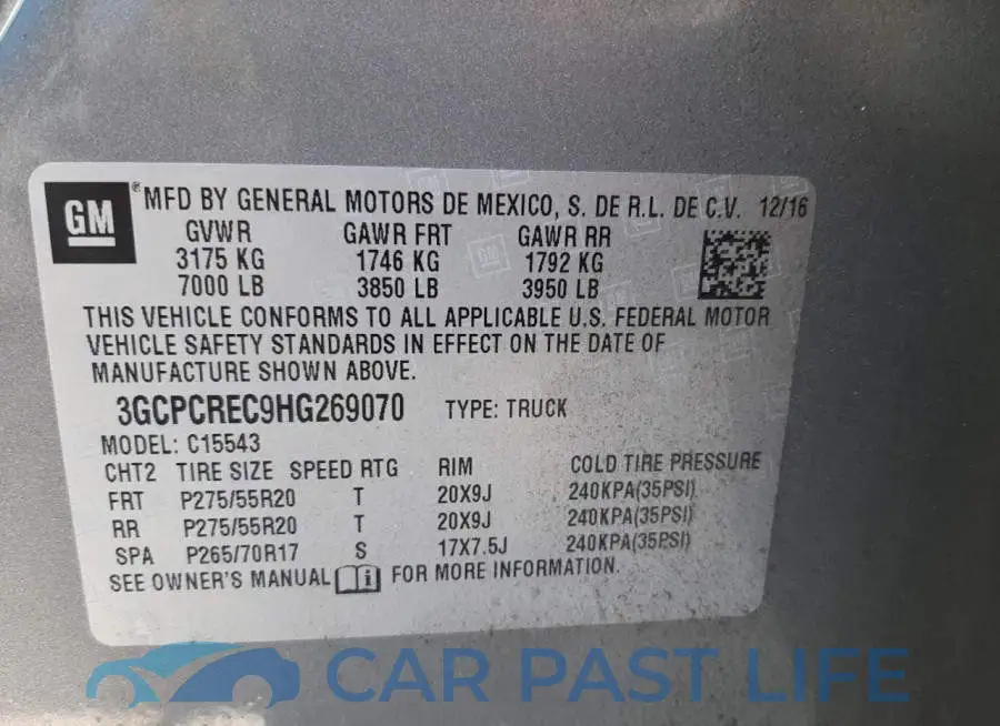 3GCPCREC9HG269070# 10