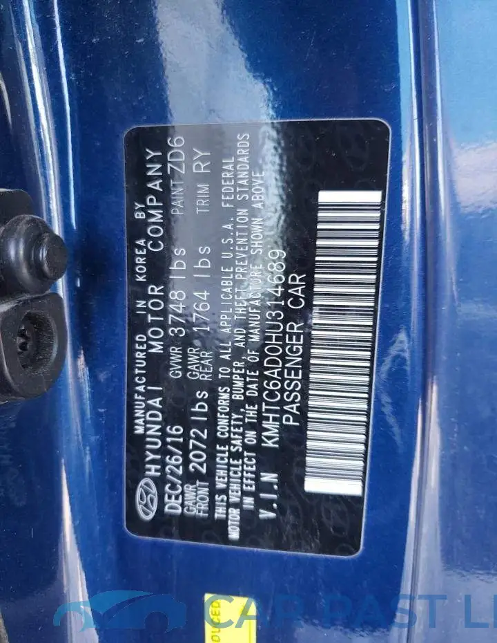 KMHTC6AD0HU314689# 10