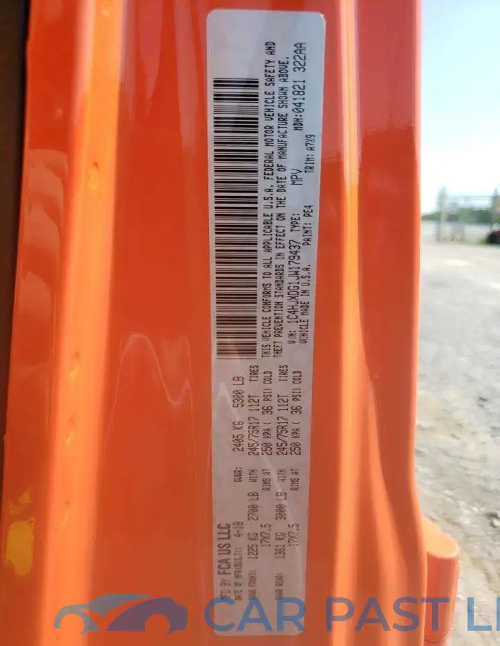 1C4HJXDG1JW179437# 10