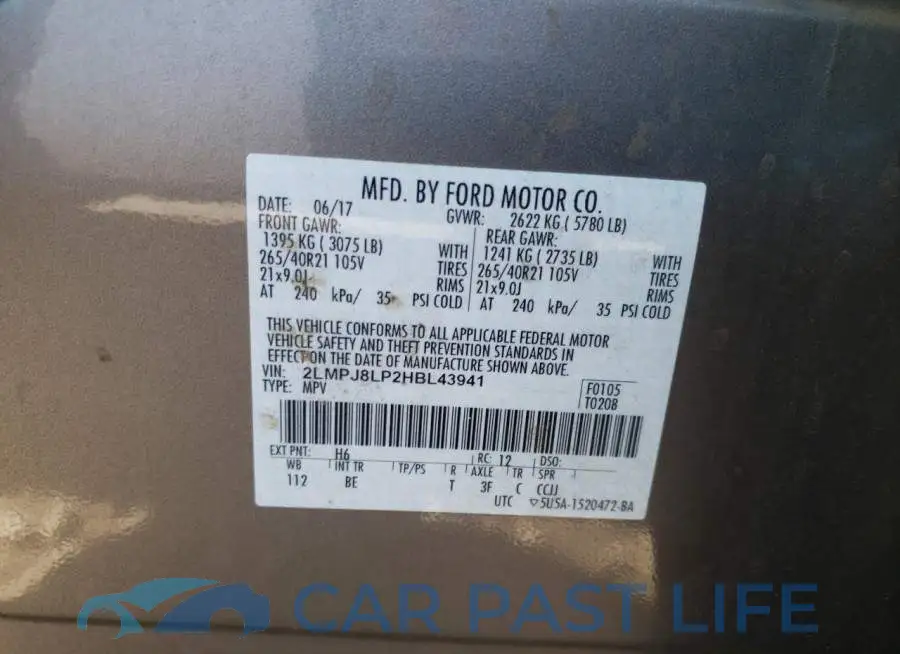 2LMPJ8LP2HBL43941# 10