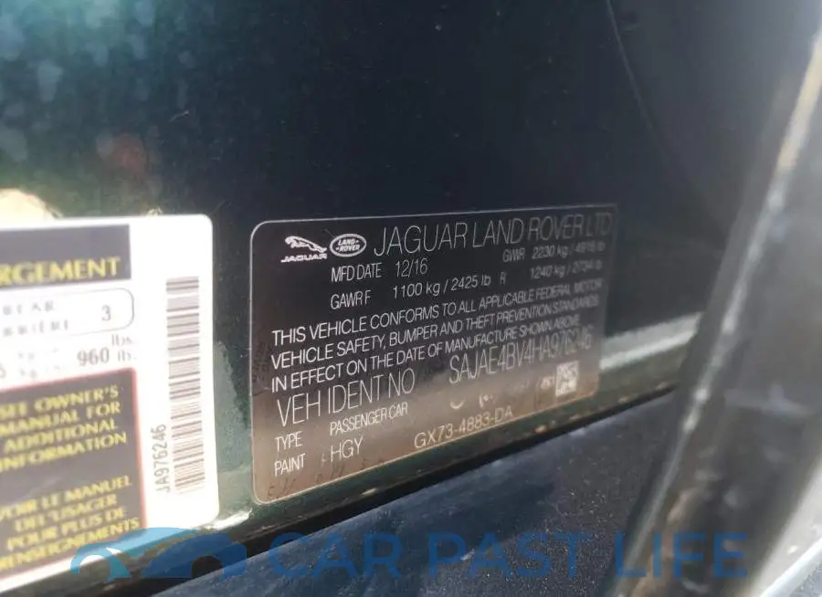 SAJAE4BV4HA976246# 10