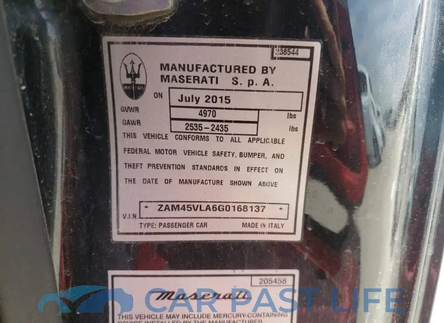 ZAM45VLA6G0168137# 10