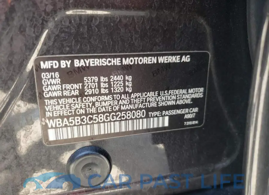 WBA5B3C58GG258080# 10