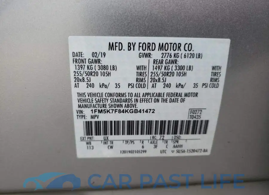 1FM5K7F84KGB41472# 10