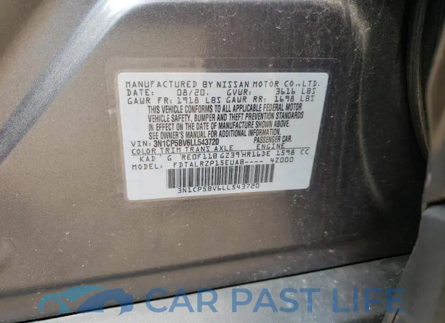 3N1CP5BV6LL543720# 10