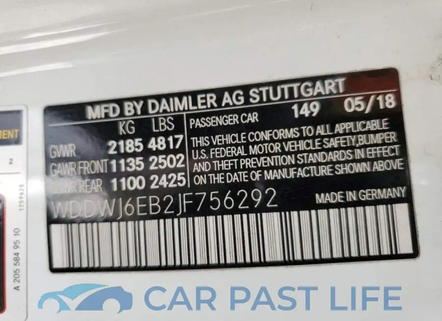 WDDWJ6EB2JF756292# 10