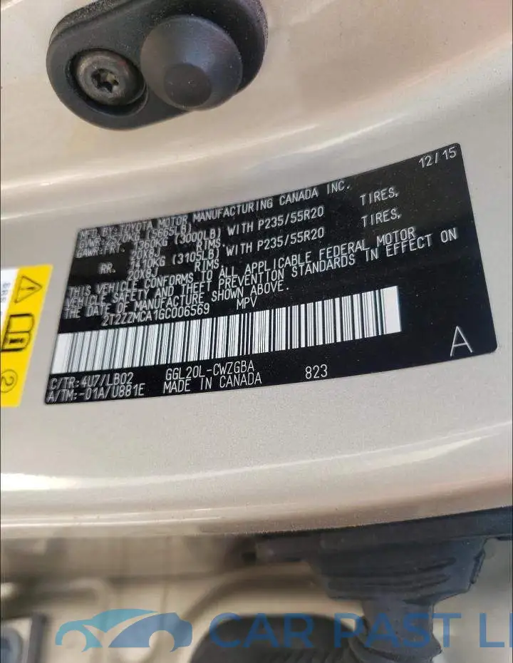 2T2ZZMCA1GC006569# 10