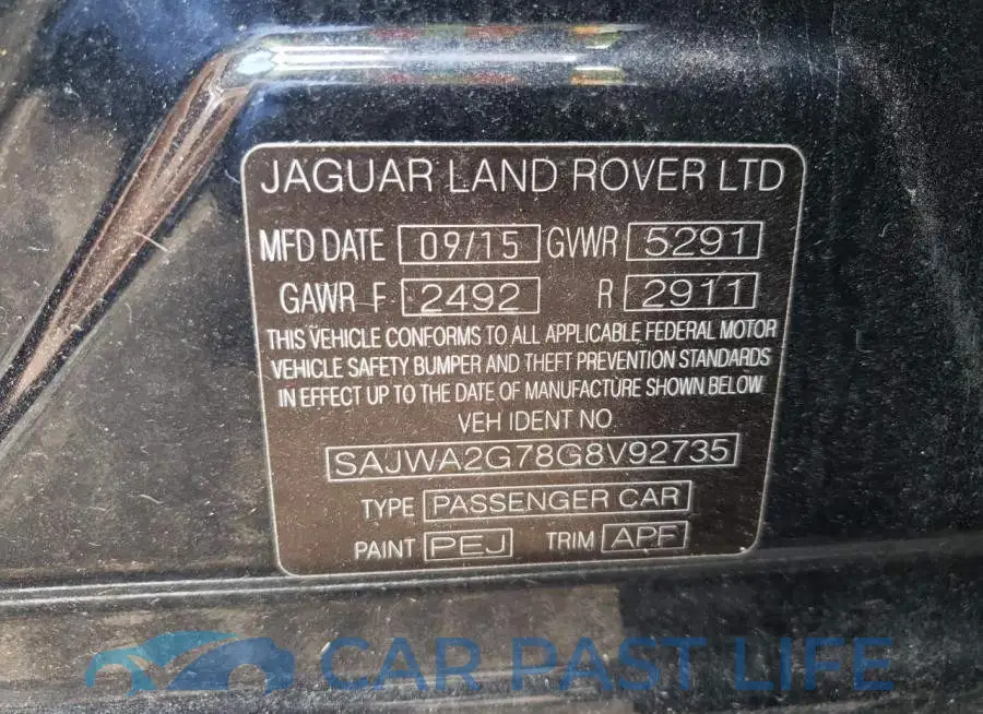SAJWA2G78G8V92735# 10