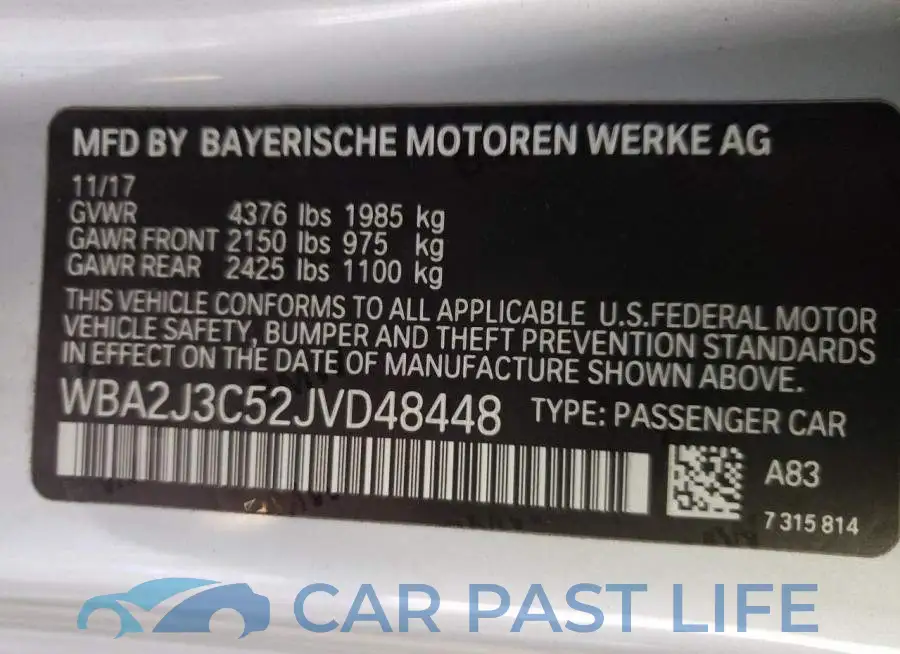 WBA2J3C52JVD48448# 10