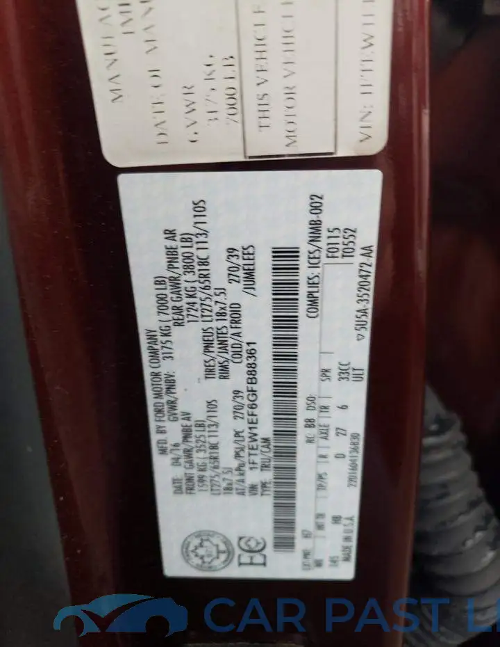 1FTEW1EF6GFB88361# 10