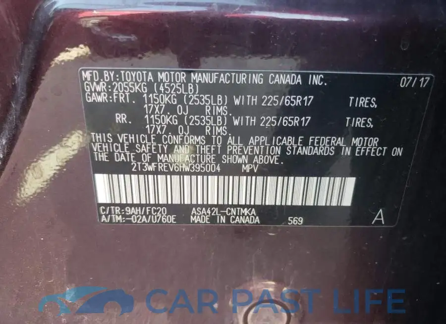 2T3WFREV6HW395004# 10